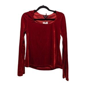 Pajamagram Vintage Velvet cherry red long sleeve velour top Medium